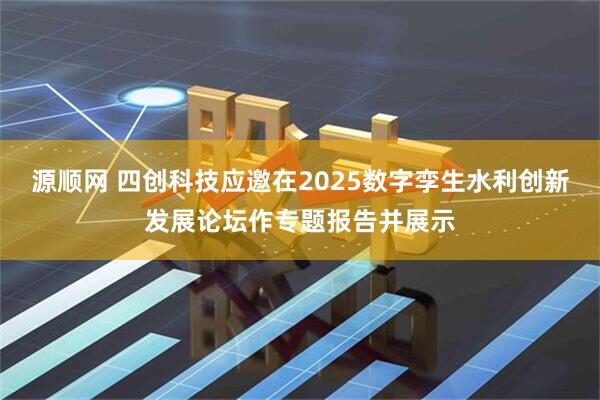 源顺网 四创科技应邀在2025数字孪生水利创新发展论坛作专题报告并展示